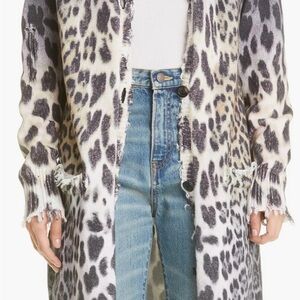 R13 Cotton $1295Leopard Print Long Cardigan Sweater SOLD OUT